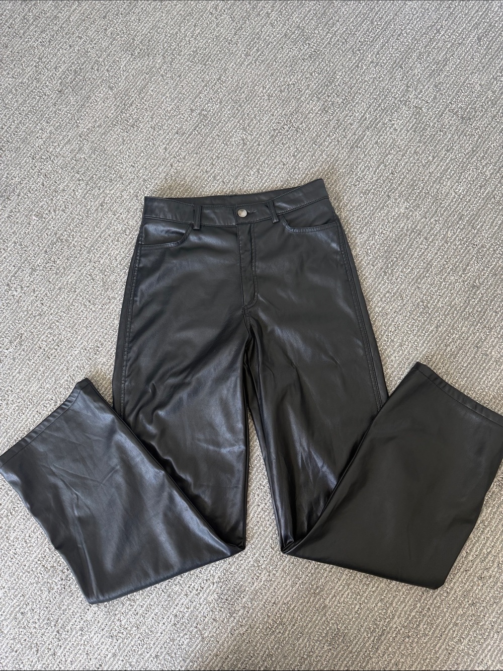 Garage Black Faux Leather Pants